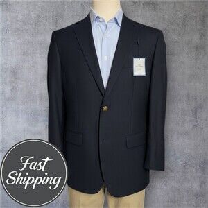$150 Dockers Men’s 42R Navy Wool Blend 2-Button Blazer Sport Coat Casual Jacket